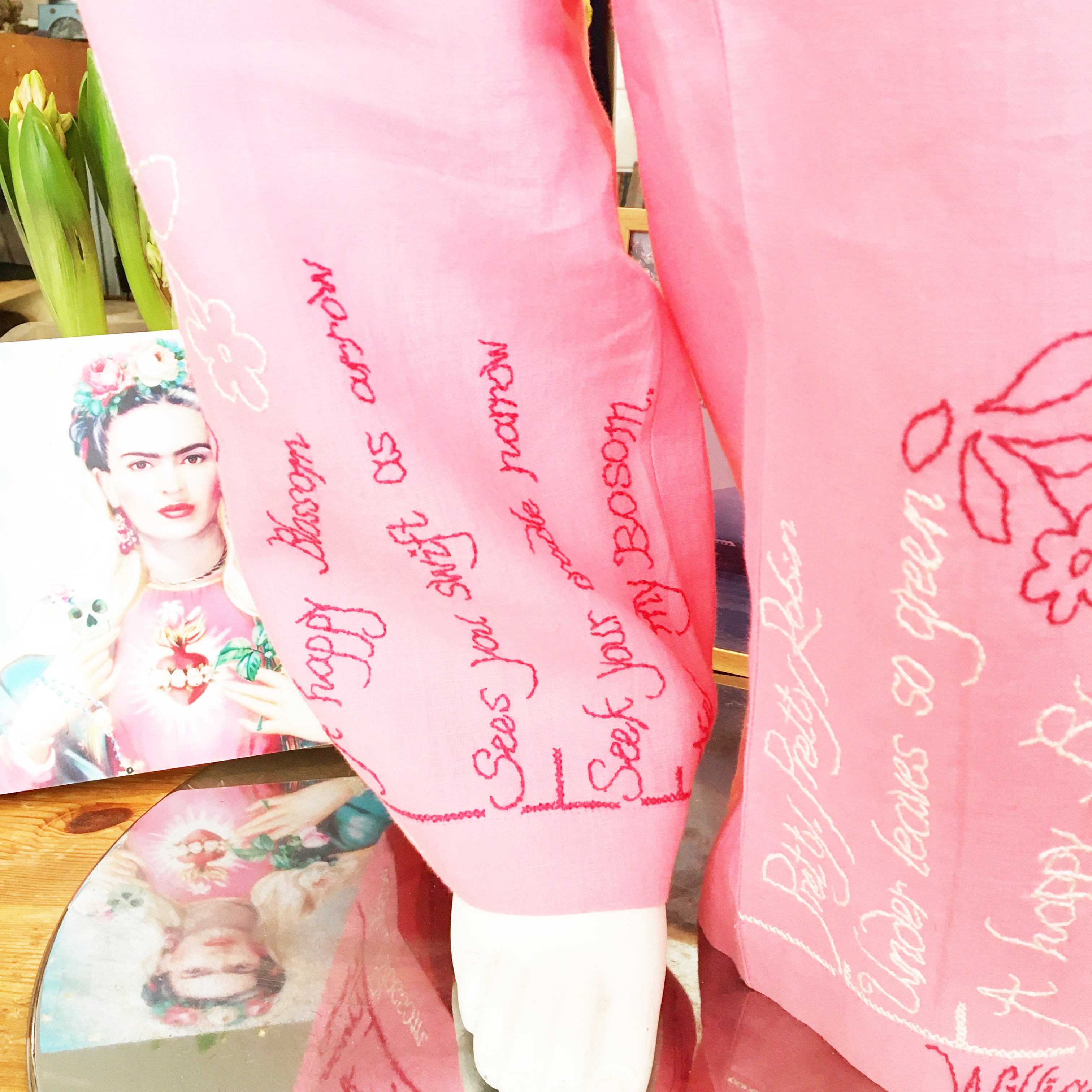 Roze, Linnen pantalon, merk 'I wear Poetry'