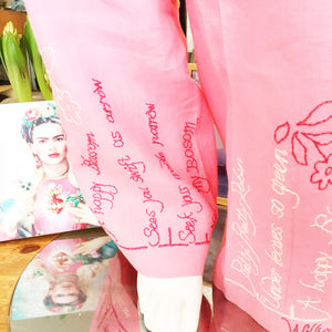 Roze, Linnen pantalon, merk 'I wear Poetry'