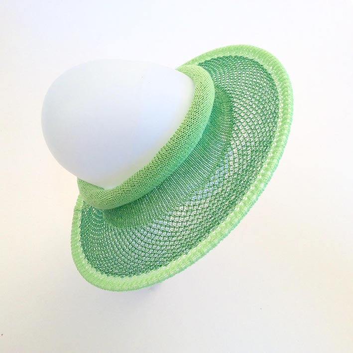 Groene Zomer Hoed/ Zonneklep breisel met netstructuur